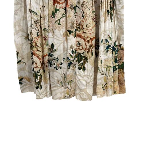Peruvian Connection Leilani Skirt Floral Button Front A-Line Pleated Size US 6 - Picture 5 of 10
